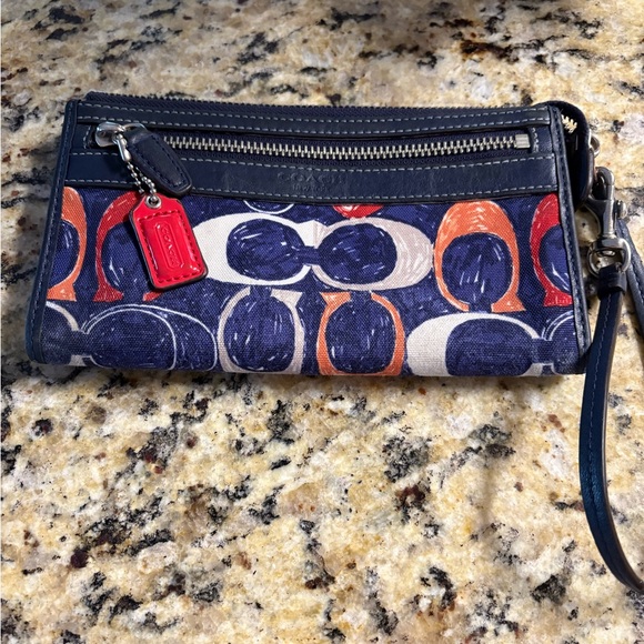 Colorful  Coach Wristlet with Zipper - Picture 1 of 9